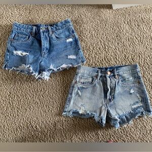 Bundle of 2 BlankNyc Distressed Denim Shorts Size 25